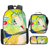 Sailor Moon Schoolbag Backpack Lunch Bag Pencil Case 3pcs Set Gift for Kids Students